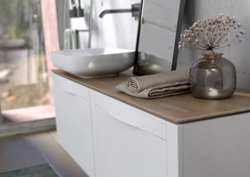 Oristo SKAGEN Waschbeckenunterschrank 50 cm in mattem Weiß