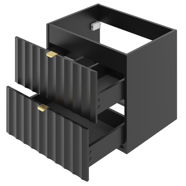 ARCOS-06 - Waschbeckenunterschrank mit Arbeitsplatte 4S 120 cm Schwarz Matt Set-6