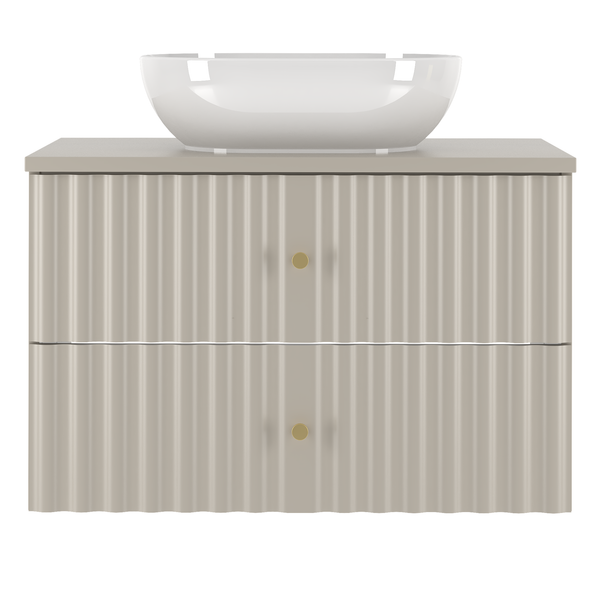 AQUA-01 - Waschbeckenunterschrank mit Waschbecken und Arbeitsplatte 2S 80cm Kaschmir Set-2