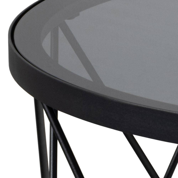 Actona Couchtisch Rund Halstow Glas Schwarz