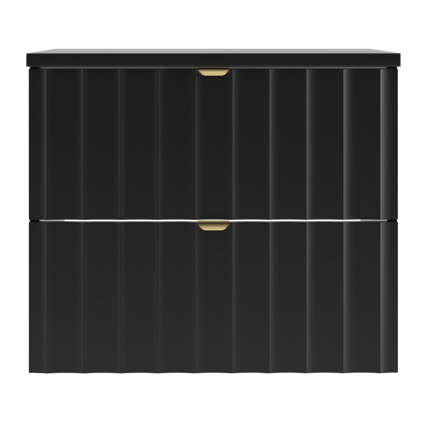 ARCOS-06 - Waschtischunterbau mit 2 Schubladen 60 cm Schwarz Matt Set-1