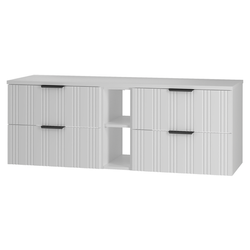 SANTI-02 - Waschtisch mit Ablage und Regal 2S 140cm Weiß Matt Set-7