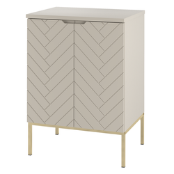 ASPEN-09 - Waschbeckenunterschrank mit 2D Arbeitsplatte 60 cm Kaschmir Set-1 Goldgestell