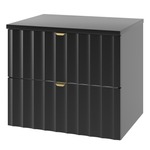 ARCOS-06 - Waschtischunterbau mit 2 Schubladen 60 cm Schwarz Matt Set-1