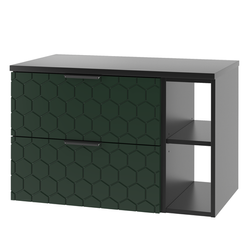 HEXA-07 - Waschbeckenunterschrank mit Arbeitsplatte und Regal 2S 80 cm Labrador Set-4