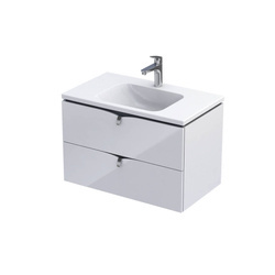Oristo Waschbeckenunterschrank 80 cm SIENA Weiß Hochglanz