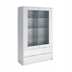 Roma RM-112-WB - Vitrine 2D2S Weiß Matt Weiß Hochglanz