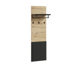 QUANT GARDEROBE QG-07 - Paneel mit Kleiderhaken 40 cm - Artisan Eiche/Schwarz