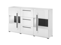 Tulsa WM Vitrine 2D3S Weiß / Hochglanz Weiß