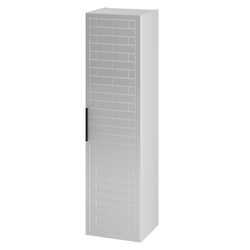 BRICKS-03 - Hoher 1-türiger Hochschrank 130 cm Weiß Matt Weiß Hochglanz