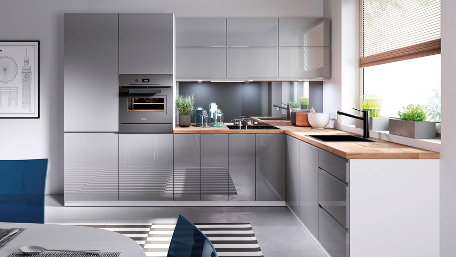 Unterschrank 2-türlich D60 Aspen Grey Grau Hochglanz