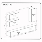 Box BX-44-WB - Wand-RTV-Kommode Weiß Matt Weiß Hochglanz