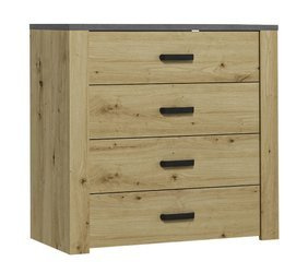 XL K4S - Kommode mit 4 Schubladen in Artisan-Eiche/Grau