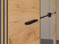 4D2S Kleiderschrank mit Spiegel URSO 01 Eiche Craft Gold Schwarz
