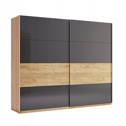 Ramona RA-21-LV - 2-türiger Schiebetürschrank in Lava Mat Eiche Craft