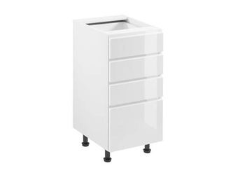 Küchenunterschrank 4 Schubladen Aspen D40S4 Aspen Weiß Hochglanz