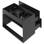 ARCOS-07 - Waschbeckenunterschrank mit Ablage 2S 80cm Matt Schwarz Set-2