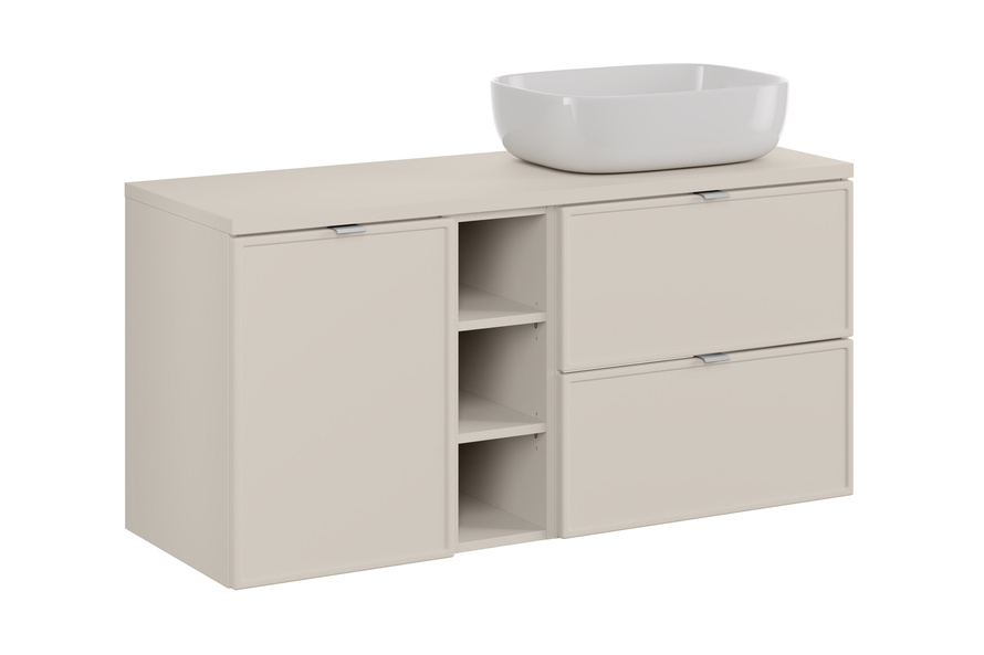 Schrank Bella Cashmere 120 cm mit Arbeitsplatte und Waschbecken SMILE