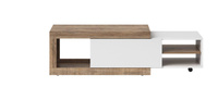 Sintra Couchtisch 120 cm Weiß Hochglanz / Eiche Samdal