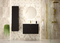 ARCOS-07 - Waschtisch mit 2 Schubladen 80cm Schwarz Matt Set-3