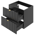 ARCOS-06 - Waschbeckenunterschrank mit Arbeitsplatte 4S 120 cm Schwarz Matt Set-6