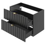 ARCOS-07 - Waschtisch mit 2 Schubladen 80cm Schwarz Matt Set-3