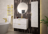 RADOM-06 - Waschbeckenunterbau 2S 80cm Weiß Matt Set-3