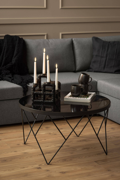 Actona Couchtisch Rund Halstow Glas Schwarz