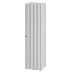 XILO-03 - Hoher Schrank mit 1 Tür, 130 cm, Matt Weiß