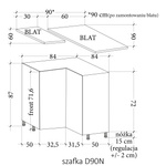 Unterschrank 2D Eckküche Sorento D90N Puccini Weiß Matt mit Rahmen