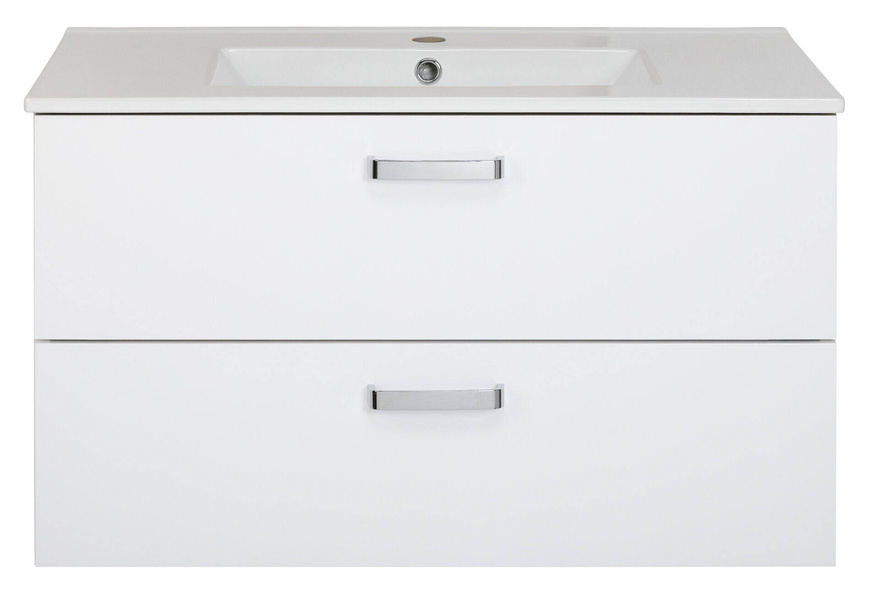 Astor Waschtisch mit Schrank Toscania 80 cm Hochglanz Weiß
