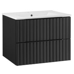 Astor Set Amy 60 cm Waschtisch mit Waschbecken Schwarz Matt