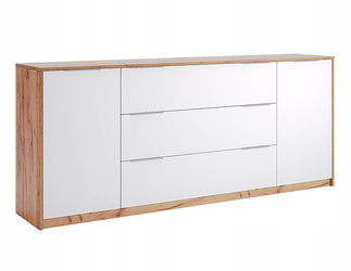 Asti AS-168-WB - Kommode 2D3S Eiche Craft Weiß Hochglanz