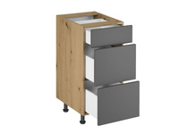 Unterschrank mit 3 Schubladen D40S3 PUSH OPEN Langen Grau