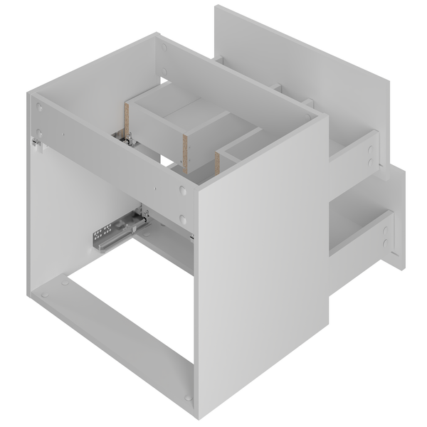ESPERO-02 - Waschtischunterschrank mit 2 Türen und 60 cm Arbeitsplatte in Matt Weiß Set-1