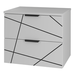 WOOD-02 - Waschtischunterschrank mit Ablage 2S 60cm Weiß Matt Set-1